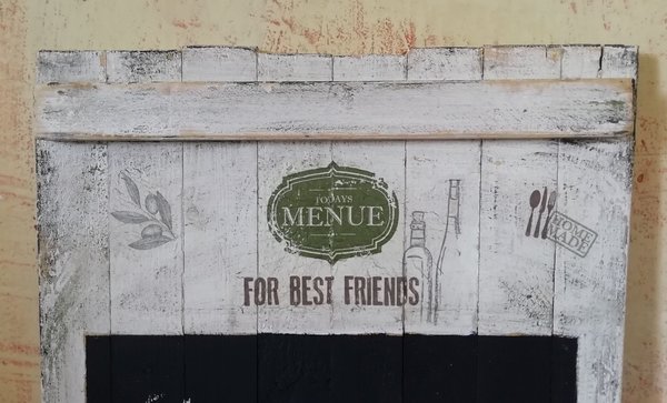 Kreidetafel "Menue for best friends"
