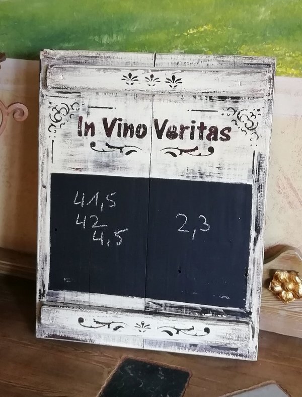 Kreidetafel "In Vino Veritas"