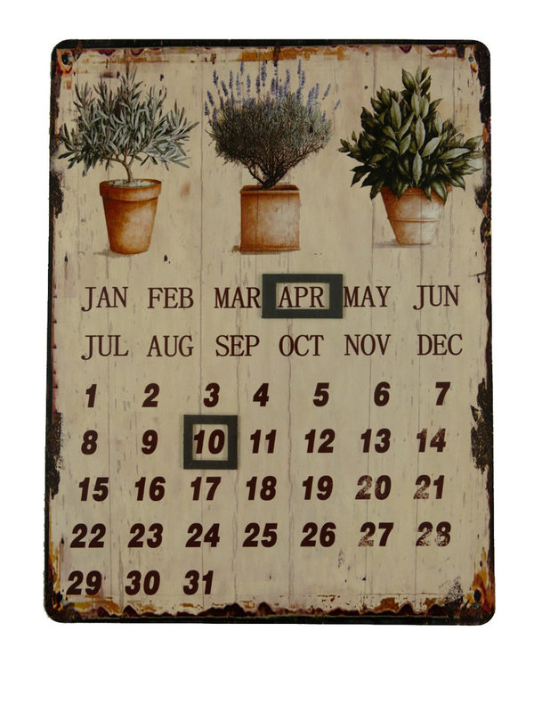 Jahreskalender antik mit Lavendel