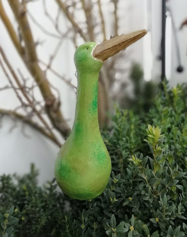Entenvogel auf Stab 26 cm grün