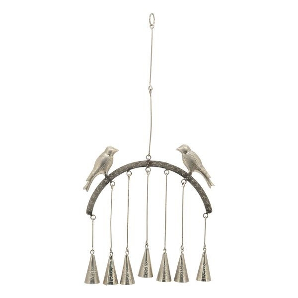 Windspiel Silbervögel mit Glöckchen 24 cm